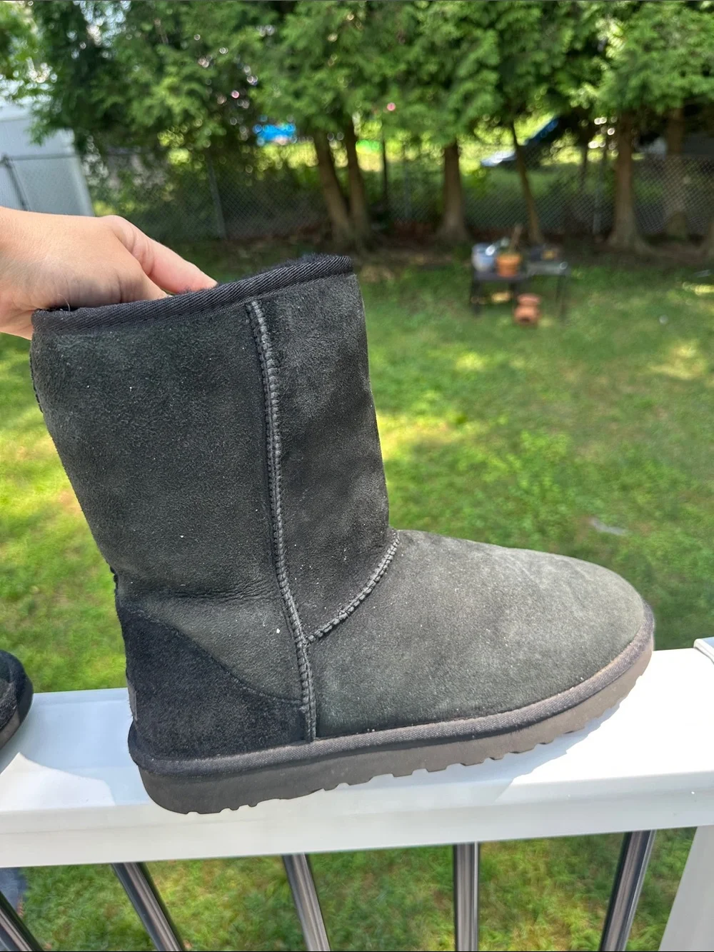 UGG Classic Short Black Suede Winter Boots